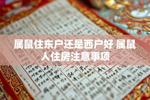 属鼠住东户还是西户好 属鼠人住房注意事项