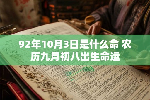 92年10月3日是什么命 农历九月初八出生命运