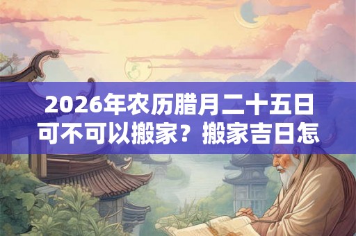 2026年农历腊月二十五日可不可以搬家？搬家吉日怎么查？