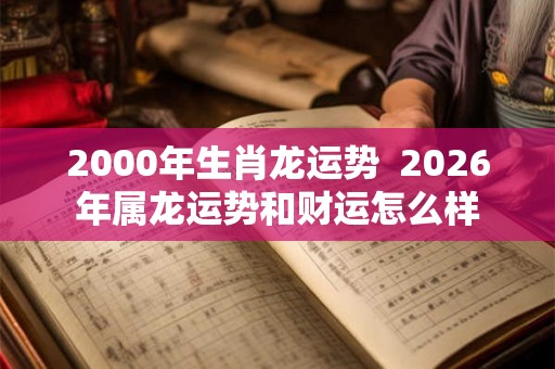 2000年生肖龙运势  2026年属龙运势和财运怎么样