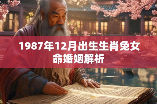 1987年12月出生生肖兔女命婚姻解析