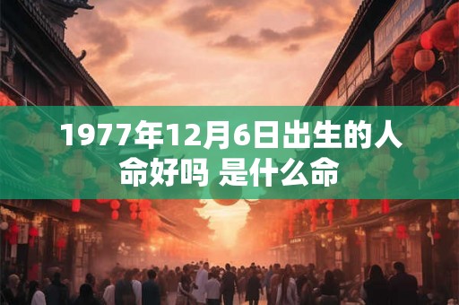 1977年12月6日出生的人命好吗 是什么命