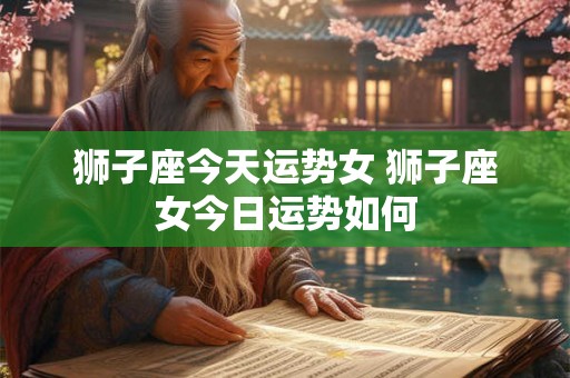 狮子座今天运势女 狮子座女今日运势如何