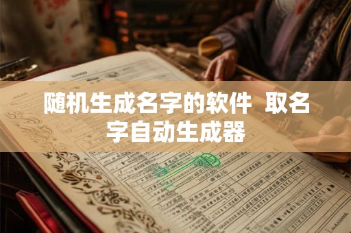 随机生成名字的软件  取名字自动生成器