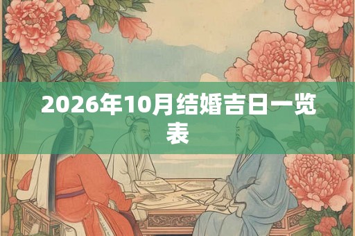 2026年10月结婚吉日一览表