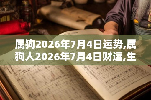 属狗2026年7月4日运势,属狗人2026年7月4日财运,生肖狗2026年7月4日运势 属狗2026年7月4日运势,属狗人2026年7月4日财运,生肖狗2026年7月4日运势