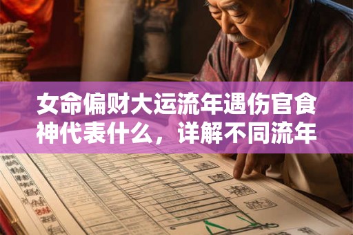 女命偏财大运流年遇伤官食神代表什么，详解不同流年的吉凶