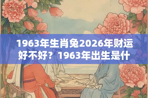 1963年生肖兔2026年财运好不好？1963年出生是什么命？