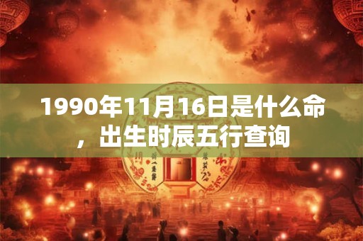 1990年11月16日是什么命，出生时辰五行查询