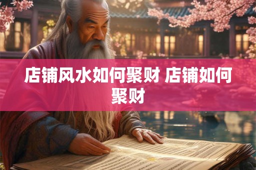 店铺风水如何聚财 店铺如何聚财
