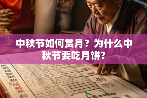 中秋节如何赏月？为什么中秋节要吃月饼？