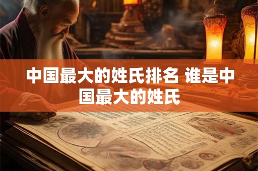 中国最大的姓氏排名 谁是中国最大的姓氏 中国最大的姓氏排名 谁是中国最大的姓氏