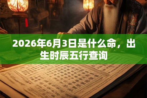 2026年6月3日是什么命,出生时辰五行查询 2026年6月3日是什么命,出生时辰五行查询