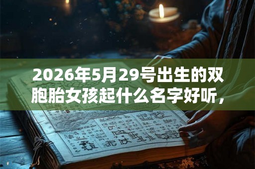 2026年5月29号出生的双胞胎女孩起什么名字好听,五行属什么? 2026年5月29号出生的双胞胎女孩起什么名字好听,五行属什么?