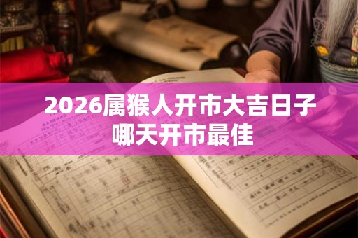 2026属猴人开市大吉日子 哪天开市最佳