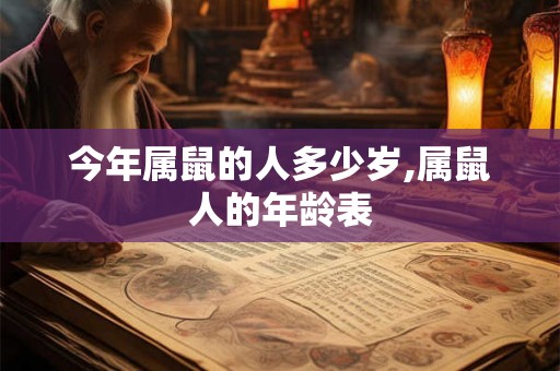 今年属鼠的人多少岁,属鼠人的年龄表