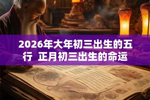 2026年大年初三出生的五行  正月初三出生的命运