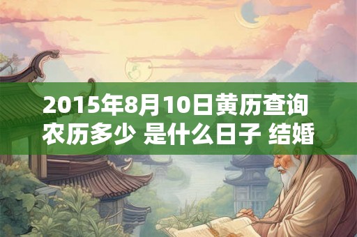 2015年8月10日黄历查询 农历多少 是什么日子 结婚吉时