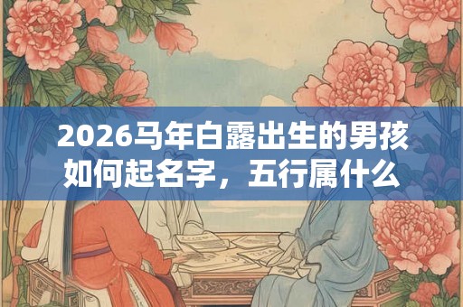 2026马年白露出生的男孩如何起名字，五行属什么