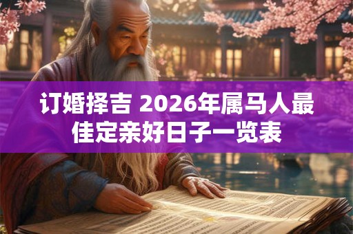 订婚择吉 2026年属马人最佳定亲好日子一览表 订婚择吉 2026年属马人最佳定亲好日子一览表