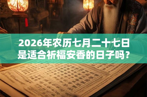 2026年农历七月二十七日是适合祈福安香的日子吗？