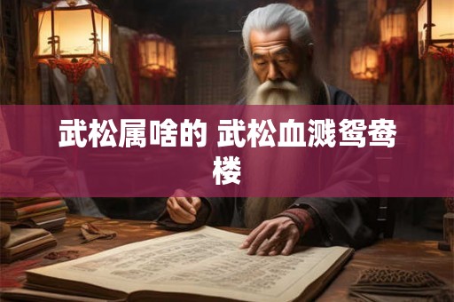 武松属啥的 武松血溅鸳鸯楼