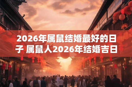 2026年属鼠结婚最好的日子 属鼠人2026年结婚吉日查询