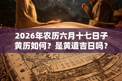 2026年农历六月十七日子黄历如何?是黄道吉日吗? 2026年农历六月十七日子黄历如何?是黄道吉日吗?