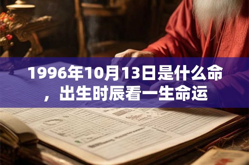 1996年10月13日是什么命，出生时辰看一生命运