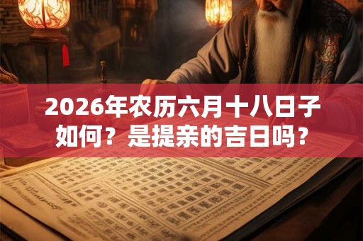 2026年农历六月十八日子如何？是提亲的吉日吗？