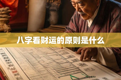 八字看财运的原则是什么 八字看财运的原则是什么