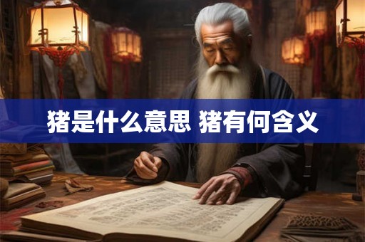 猪是什么意思 猪有何含义