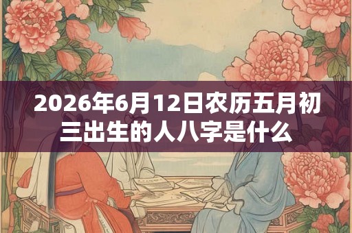 2026年6月12日农历五月初三出生的人八字是什么