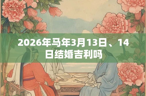 2026年马年3月13日、14日结婚吉利吗 2026年马年3月13日、14日结婚吉利吗
