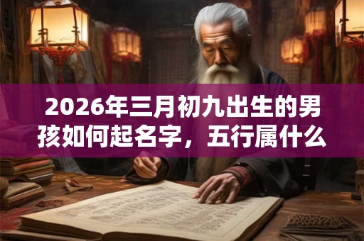2026年三月初九出生的男孩如何起名字，五行属什么