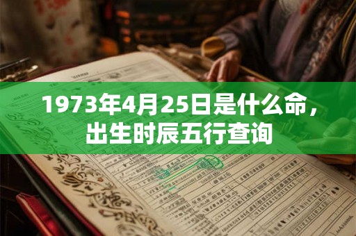 1973年4月25日是什么命，出生时辰五行查询
