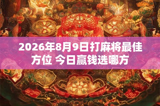 2026年8月9日打麻将最佳方位 今日赢钱选哪方