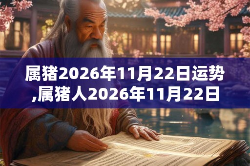 属猪2026年11月22日运势,属猪人2026年11月22日财运,生肖猪2026年11月22日运势