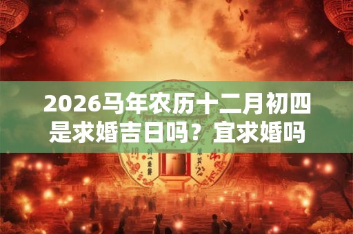 2026马年农历十二月初四是求婚吉日吗？宜求婚吗