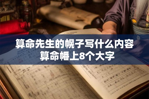 算命先生的幌子写什么内容  算命幡上8个大字