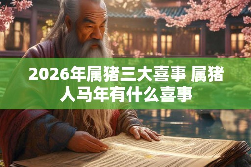 2026年属猪三大喜事 属猪人马年有什么喜事 2026年属猪三大喜事 属猪人马年有什么喜事