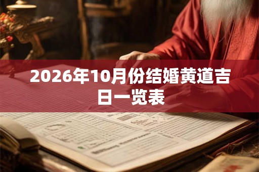 2026年10月份结婚黄道吉日一览表