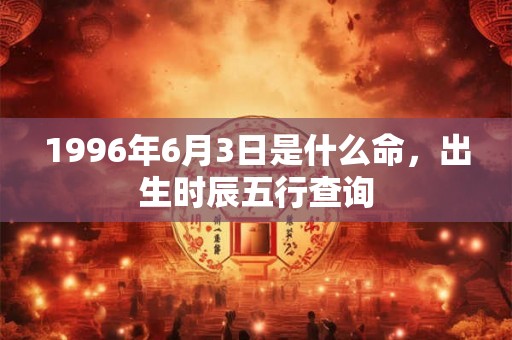 1996年6月3日是什么命，出生时辰五行查询