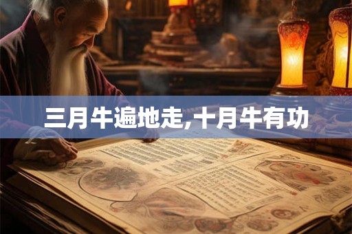 三月牛遍地走,十月牛有功