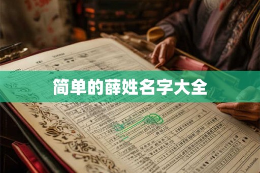 简单的薛姓名字大全