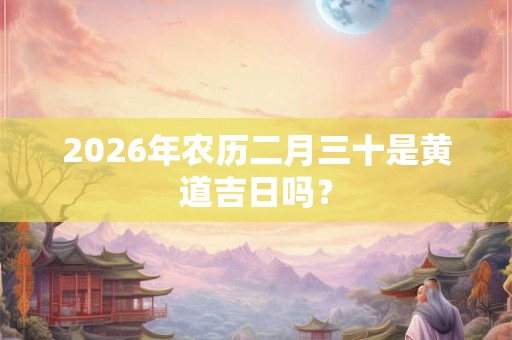 2026年农历二月三十是黄道吉日吗？