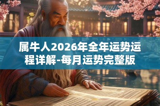 属牛人2026年全年运势运程详解-每月运势完整版