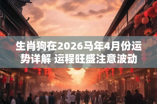 生肖狗在2026马年4月份运势详解 运程旺盛注意波动 生肖狗在2026马年4月份运势详解 运程旺盛注意波动