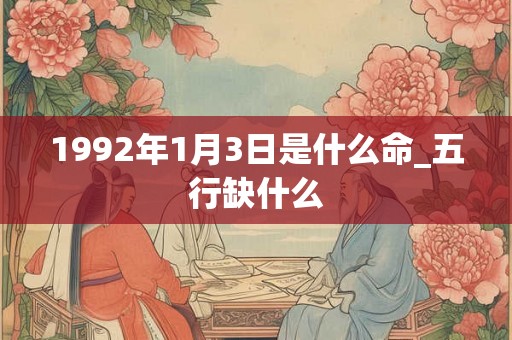1992年1月3日是什么命_五行缺什么