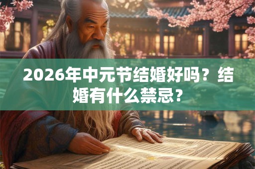 2026年中元节结婚好吗?结婚有什么禁忌? 2026年中元节结婚好吗?结婚有什么禁忌?